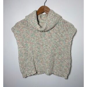 Pants Store Womens Cowl Neck Sleeveless‎ Sweater Vest Cream Multi Confetti NWT
